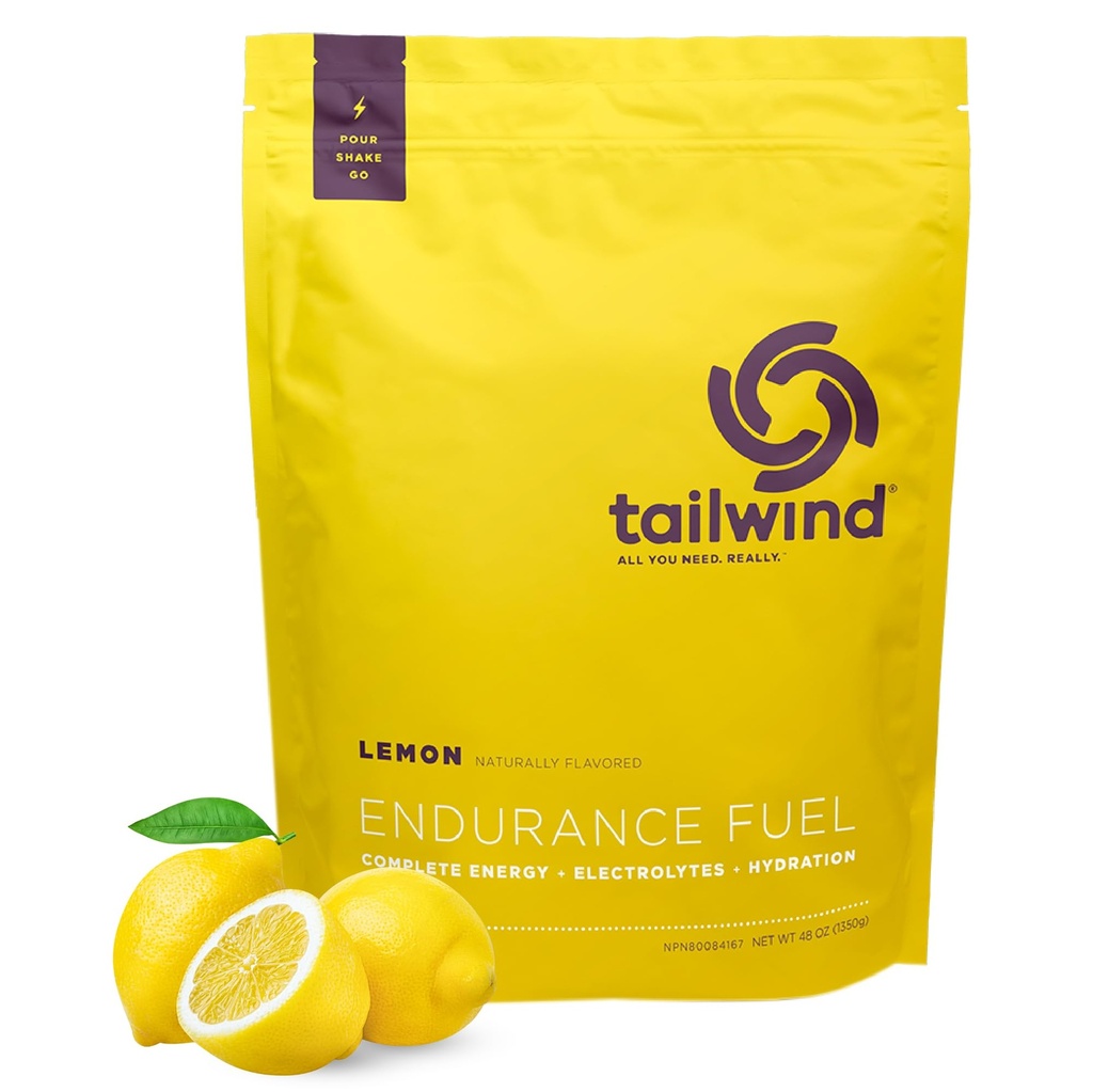 Tailwind Nutrition Endurance Fuel, Carbohydrate & Elektrolyte Sportgetränk Mix Powder, Gluten-Free, Vegan, Lemon, 50 Servierungen
