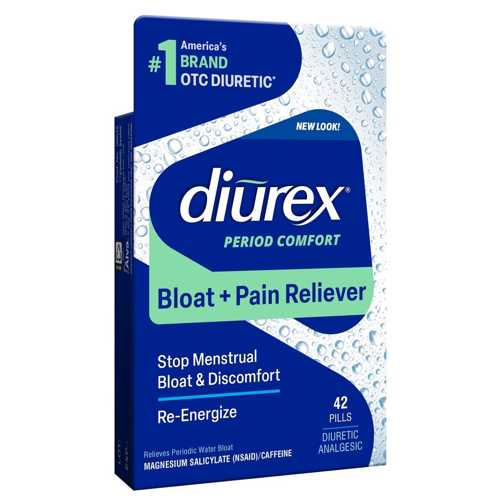 Diurex Wassersäulen + Schmerzlinderung - Relieve Water Bloat, Cramps, & Fatigue - 42 Count