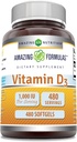 Incredibile formula vitamina D3 Supplemento | 1000 IU | 480 Softgels | Non OGM | Gluten Free | Made in USA