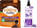 Venture Pal Pilz Kaffee & Magnesium Öl Spray Bundle: 12 in 1 Kaffee mit Ashwagandha für Fokus &amp; Immunität + Magnesium Öl Spray mit Lavender für Schlaf & Muskel Relief - 40 Servierungen & 8 oz
