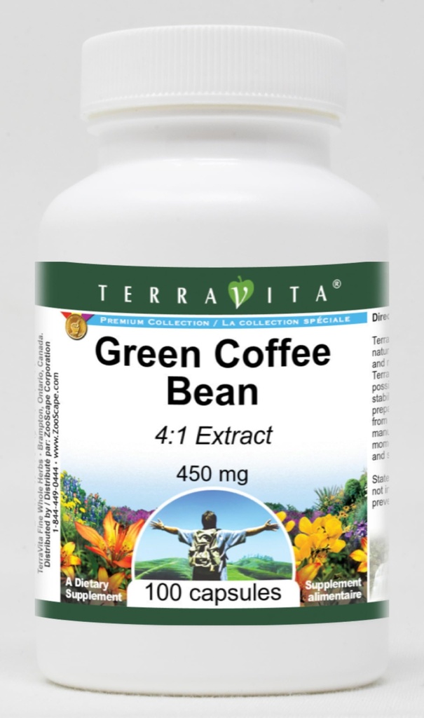 Grüne Kaffeebohne 4:1 Extrakt - 450 mg (100 Kapseln, ZIN: 523280)