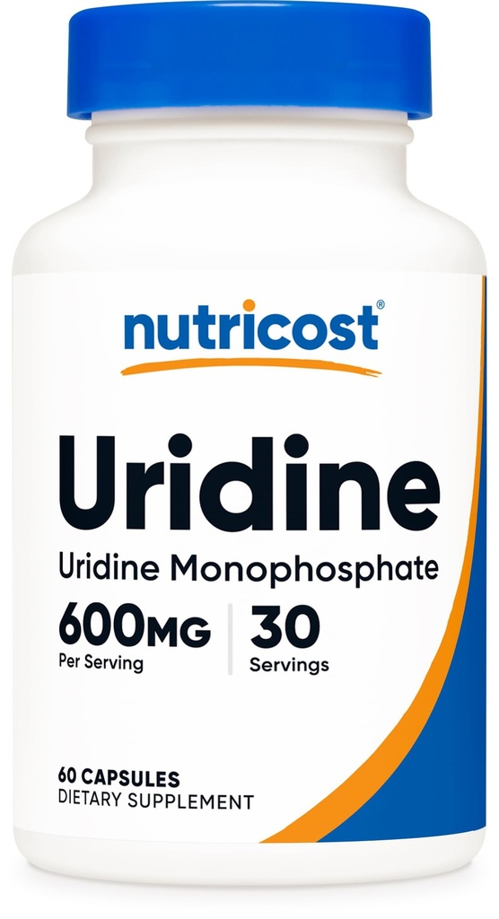 Nutricost Uridin Monophosphat 60 Kapseln, 600 mg pro Servieren - Vegan, 30 Portionen