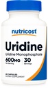 Nutricost Uridine Monofosfato 60 capsule, 600 mg per porzione - Vegan, 30 Serve