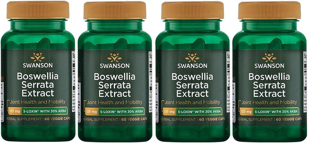 Swanson Boswellia Serrata Extract 125 mg 60 Veg Caps 4 Pack