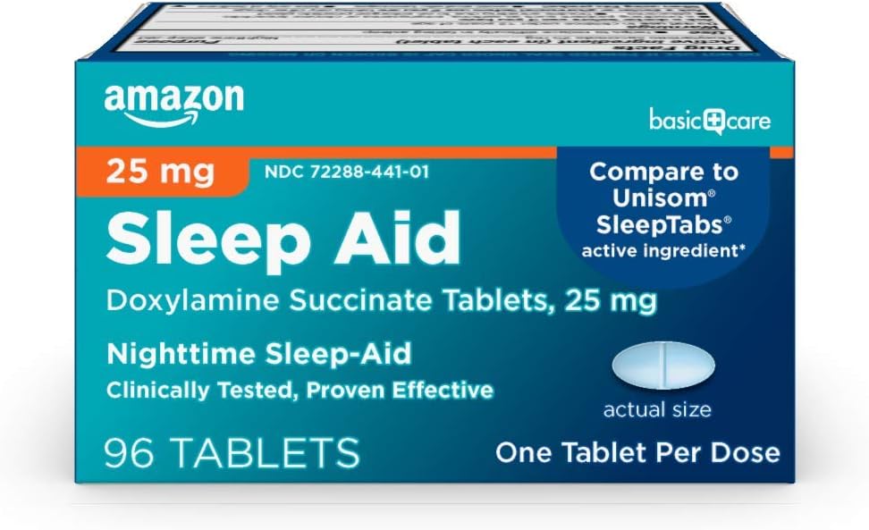 Basic Care Tablets per gli adulti, Doxylamine Succinate 25 mg, 96 Conte