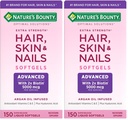 Capelli Avanzati, Pelle & Unghie, Integratore di Vitamina Infusa con Biotina e Acido Ialuronico, 150 Softgel Rapid Release (Pacchetto di 2)
