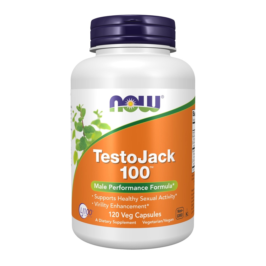 NOW Foods Supplements, TestoJackTM 100 con LJ100®, un potente estratto standardizzato di Tongkat Ali (Eurycoma longifolia), Tribulus e ZMA®, 120 Veg Capsule