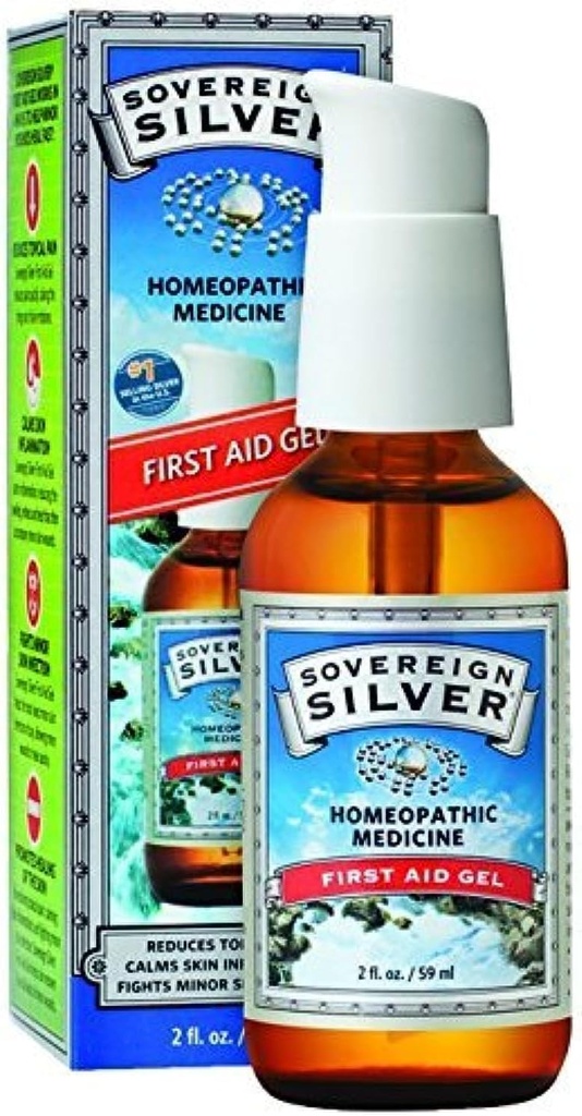 Sovereign Silver First Aid Gel - Homöopathic Medicine, 2oz (59mL) - Seien Sie auf Life's Little Mishaps vorbereitet (Pack von 2)