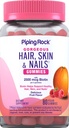 Piping Rock Haar Haut und Nägel Vitamine | 80 Gummie | 2500 mcg Biotin | Womens Multivitamin | mit Vitamin C und E | Frucht Geschmack | Non-GMO, Glutenfreie Ergänzung