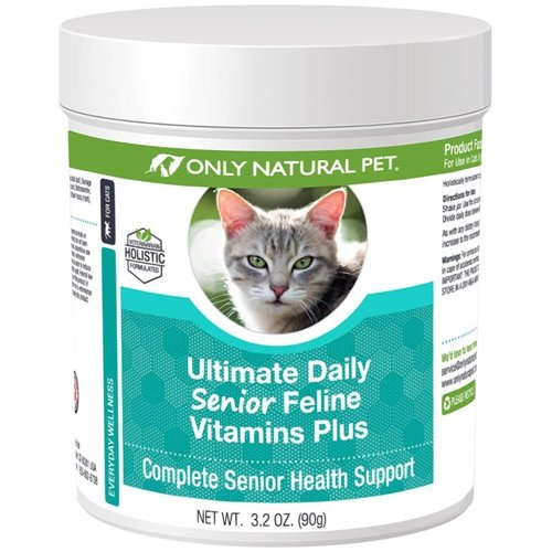 NUR NATURAL PET Ultimate Daily Senior Feline Multivitamin w/Taurine & L-Lysine – Nahrungsergänzungspulver für Erwachsene & ältere Katzen – Immun- & Gelenkunterstützung – Komplette Vitamin-Formel, 3.2oz