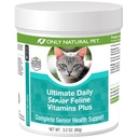 SEULEMENT DE PET NATUREL Ultime Multivitamine Féline d'aînée quotidienne avec/Taurine et L-Lysine – Supplément nutritionnel en poudre pour chats adultes et plus âgés – Immune et soutien conjoint – formule complète de vitamine, 3,2oz