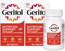 Geritolo, Integratore Multivitaminico, Contiene B-Vitamina, Antiossidanti, Vitamine C, E & D e Ferro, 26 Vitamine e Minerali Essenziali, Senza Glutine, Non OGM, Senza Dolci Artificiali, 100 Compresse - 2ct