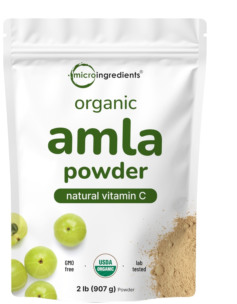 Micro Ingredients Organic Amla Powder (Amalaki) | 32oz, India Origin Gooseberry Powder | Rich in Vitamin C, Antioxidantien, Unterstützt Immun-, Verdauungs- und Hautgesundheit, Non-GMO, Vegan & Keto Friendly