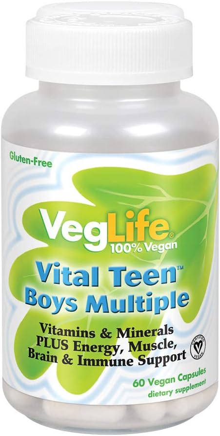 VegLife Vital Teen Boys Multiple Veg Cap, 60 Conte