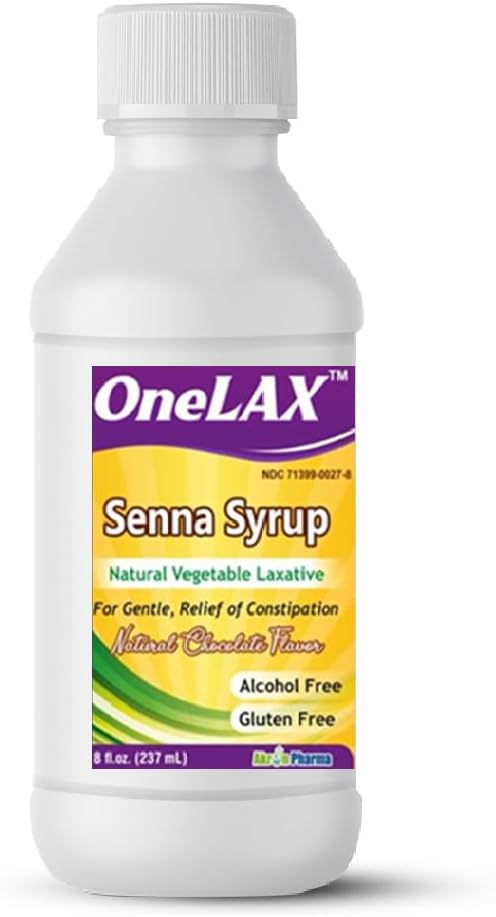 Senna Syrup | Lassativo vegetale naturale (8fl.oz Bottiglia) Cioccolato naturale Flavor, per gentile, Rilievo di costipazione