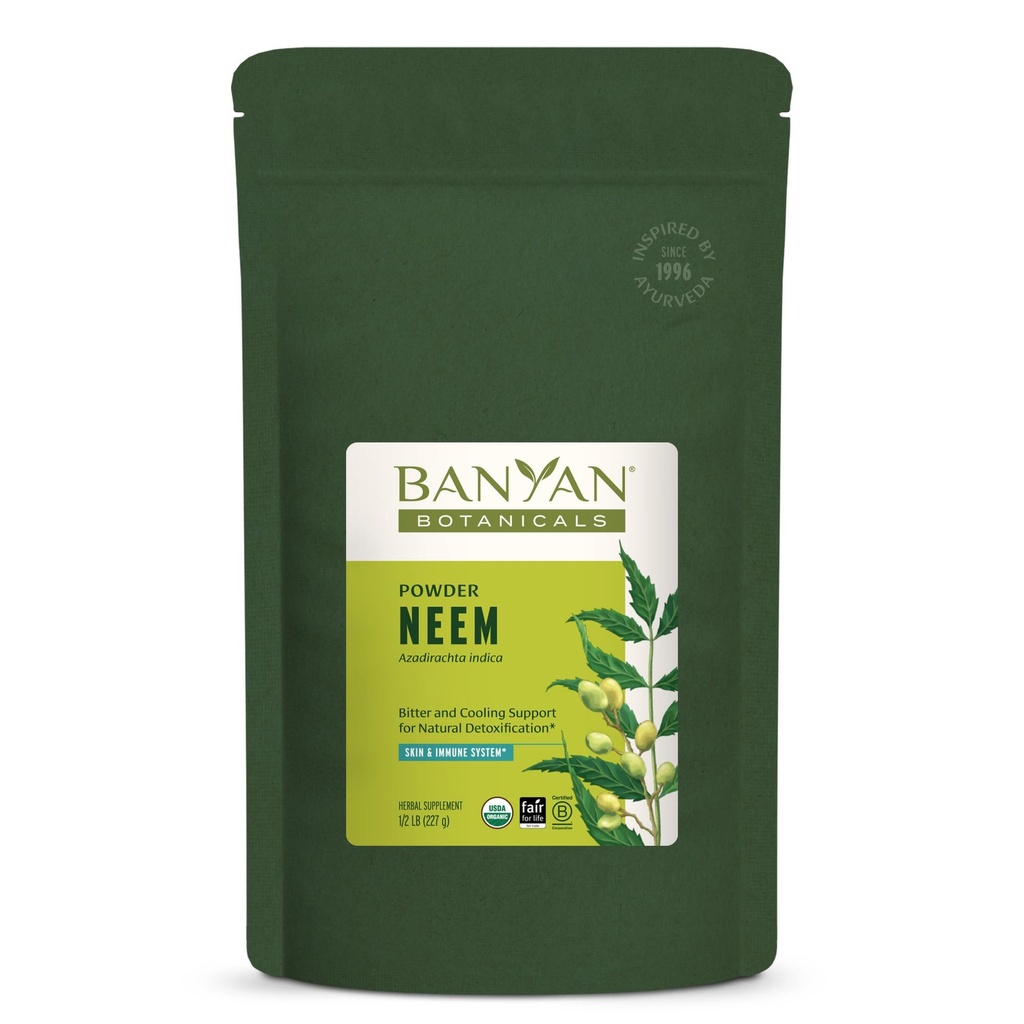 Banyan Botanicals Neem Powder - Organic Azadirachta Indica - Purifying Ayurvedic Herb for Healthy Skin & Blood* – 1/2 lb. – Fair for Life Sustainable Sourced Non-GMO Vegan