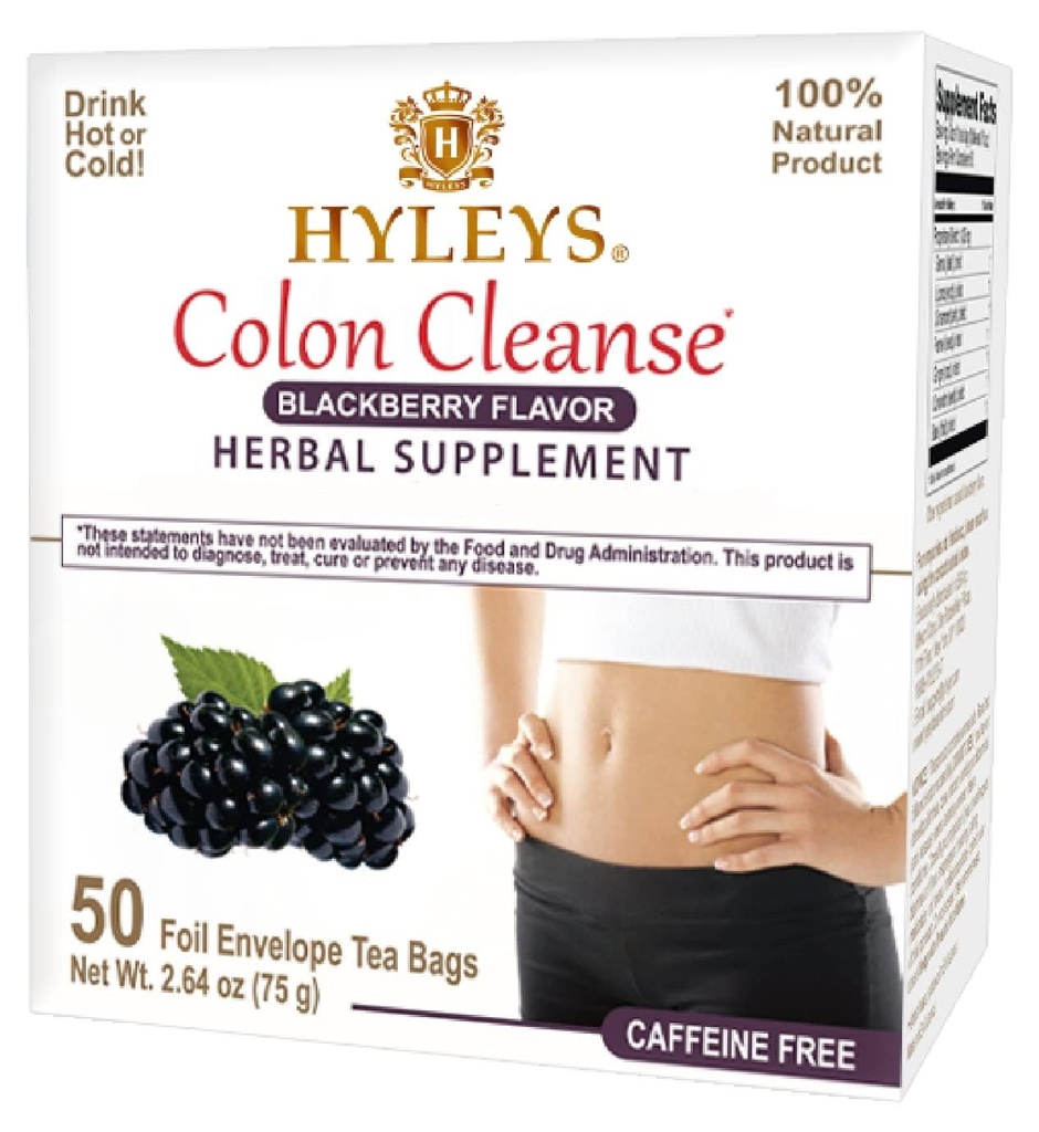 Hyleys Colon Cleanse Tea Blackberry Flavor - 50 sacchetti di tè (6 Pack - 300 sacchetti di tè totale)