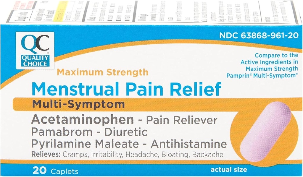 Qualità Scelta massima resistenza Rilievo del dolore mestruale, Capelli multi del sollievo del dolore del sintomo, Crampe, mal di testa, Bloating, Backache & Irritability, 20 Conte Package