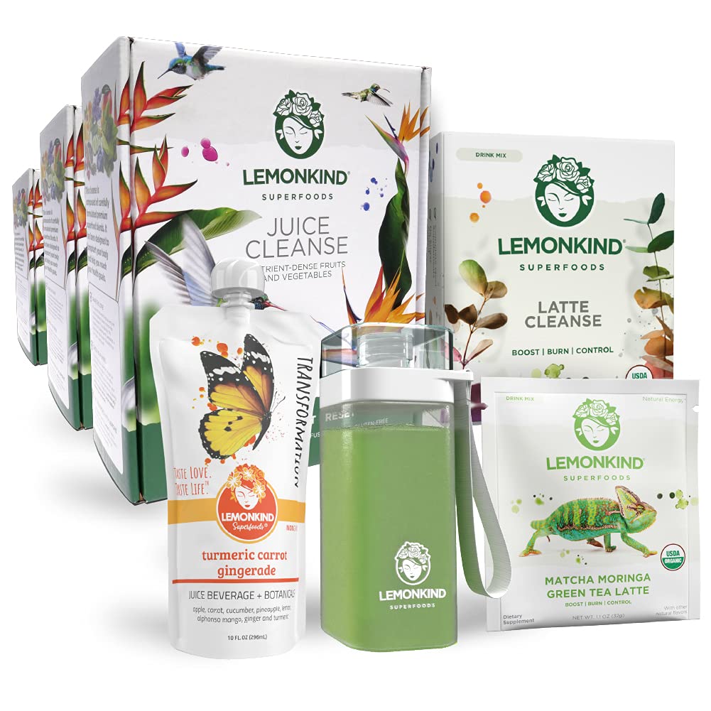 6 giorno Detox & ReSTART Adaptogenic Stress-Relief & Fat-Burn Master Cleanse Bundle - 39 Serve