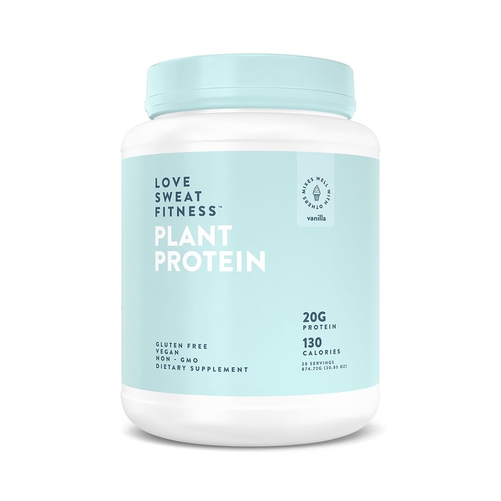 Love Sweat Fitness Bio Vegan Protein Pulver | Vanille | 28 Servierungen, 20g Protein, kein Zucker, Vegan, Glutenfrei, Non-GMO