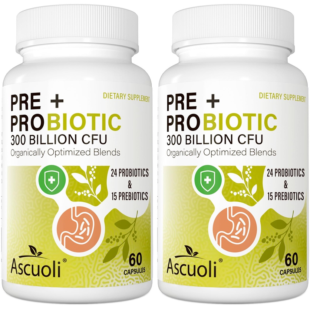 Probiotics for Women & Men - 300 Billion CFU, 24 Strains + 15 Organic Herbs Prebiotics Blend, Daily Probiotic for Digestive Health, Immune, Gut, Bloating - 120 Vegetarische Kapsel (120-Days Supply)