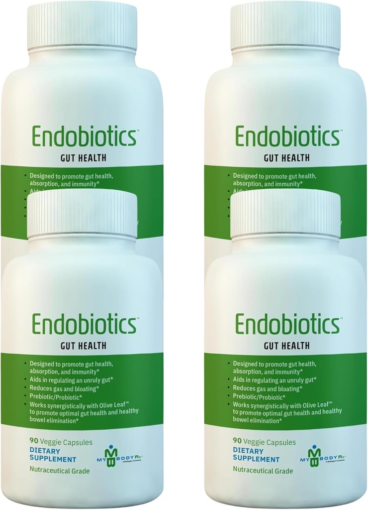 Endobiotics Gut Support Supplemento - Ricco di miscela di otto batteri benefici per la salute ottimista-90 capsule 4pk