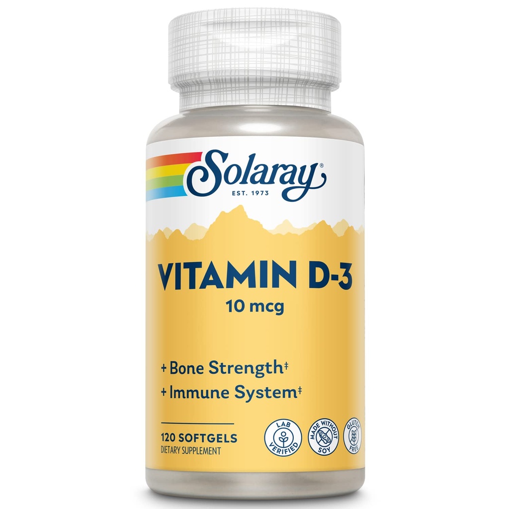SOLARAY Vitamin D-3-400 IU | 120 Weichgel