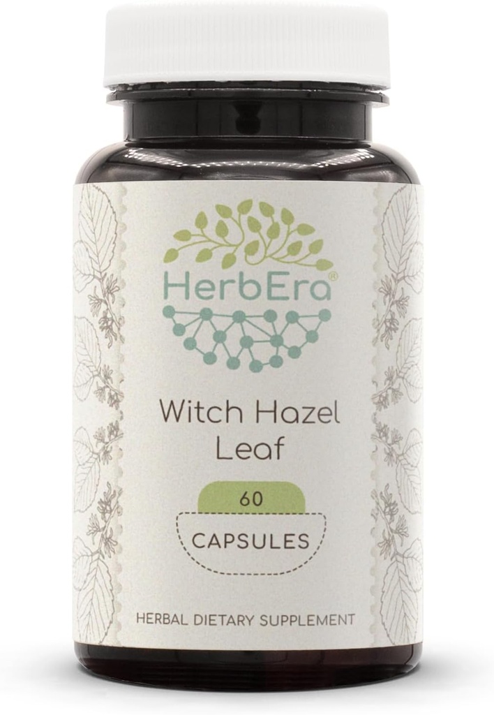 HerbEra Witch Hazel Leaf 60 capsule, 500 mg, Witch Hazel Leaf (Hamamelis virginiana) Foglia secca (60 capsule)