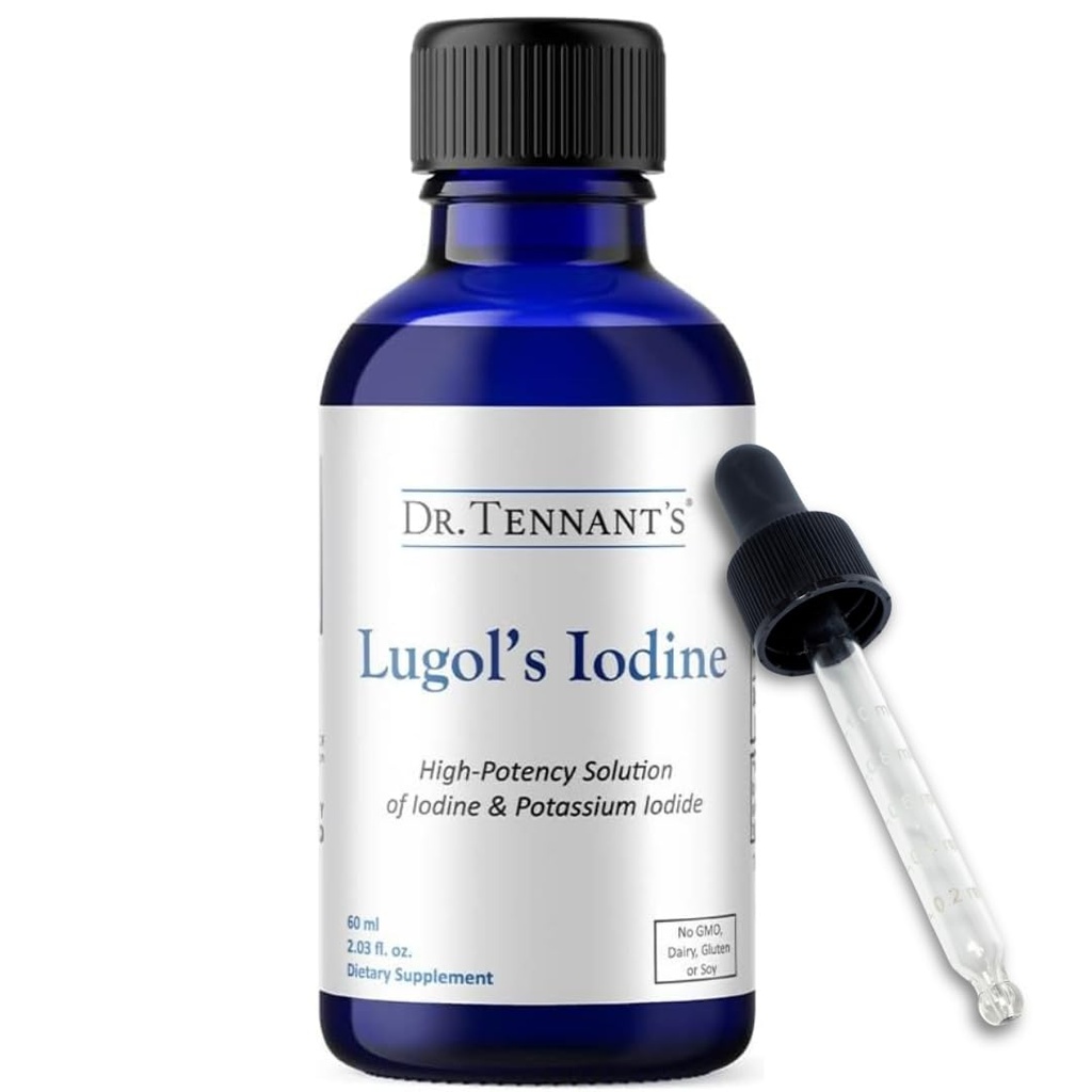 Dr. Tennant's Liquid Iodine Drops 2 Fl Oz | Lugols Lösung mit Kalium-Iodid | Hilft Schilddrüsenfunktion, Hormonal Balance und Immungesundheit
