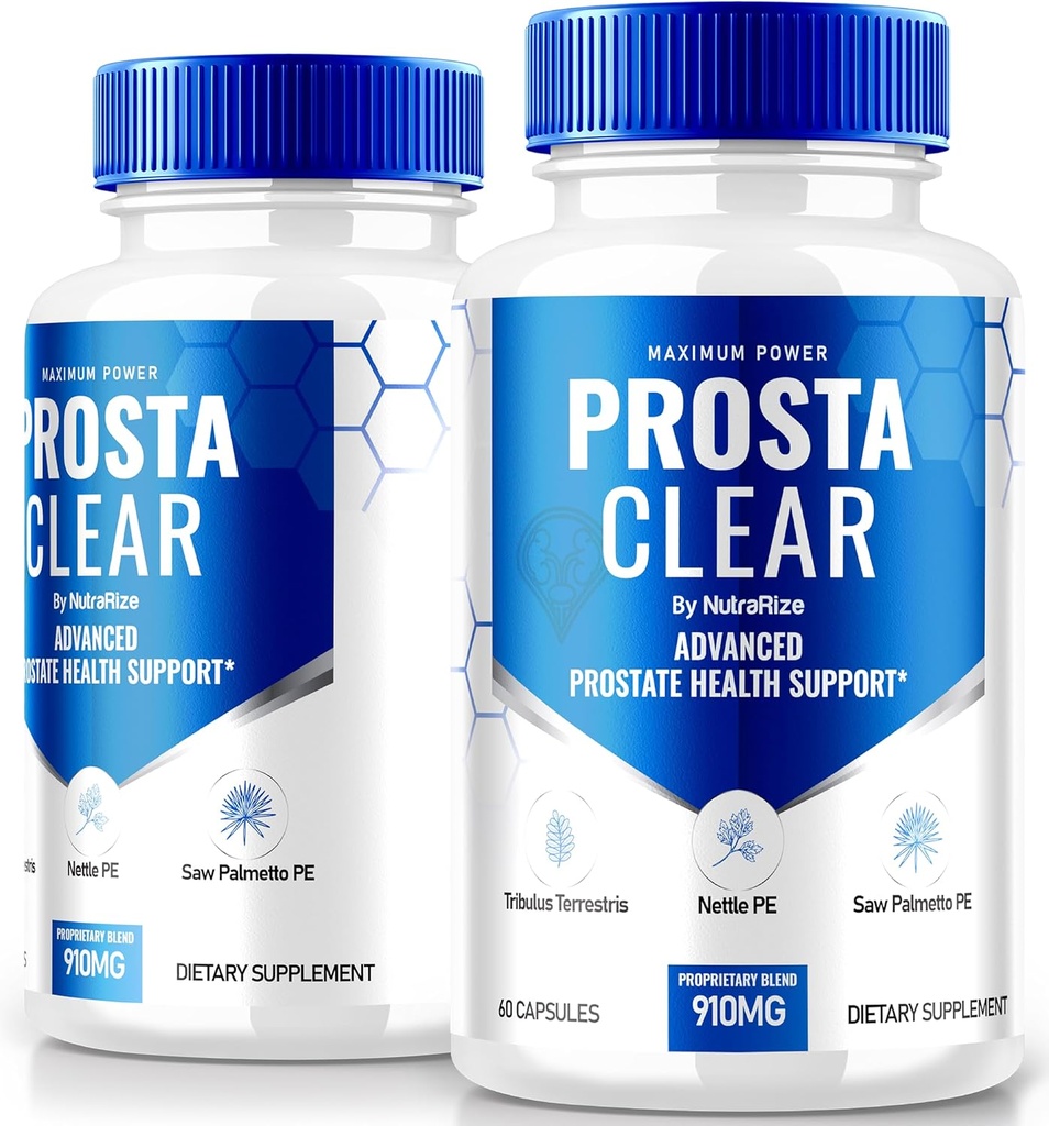 NutraRize (2 Pack) Prosta Clear - Premium-Ergänzung zur Unterstützung Prostate Heath, Alle natürlichen Kapseln zu Regain Control & für Gesamtgesundheit, ProstaClear Pills Bewertungen (120 Kapseln)
