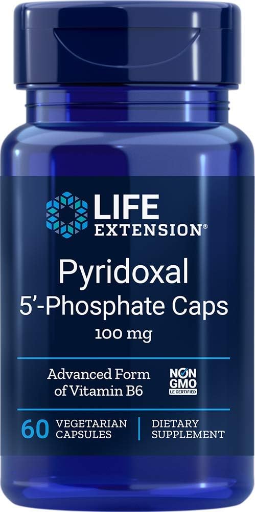 Prolongation de la durée de vie Pyridoxal 5-Phosphate 100 Mg Capsules végétariennes, 60-Count (120)