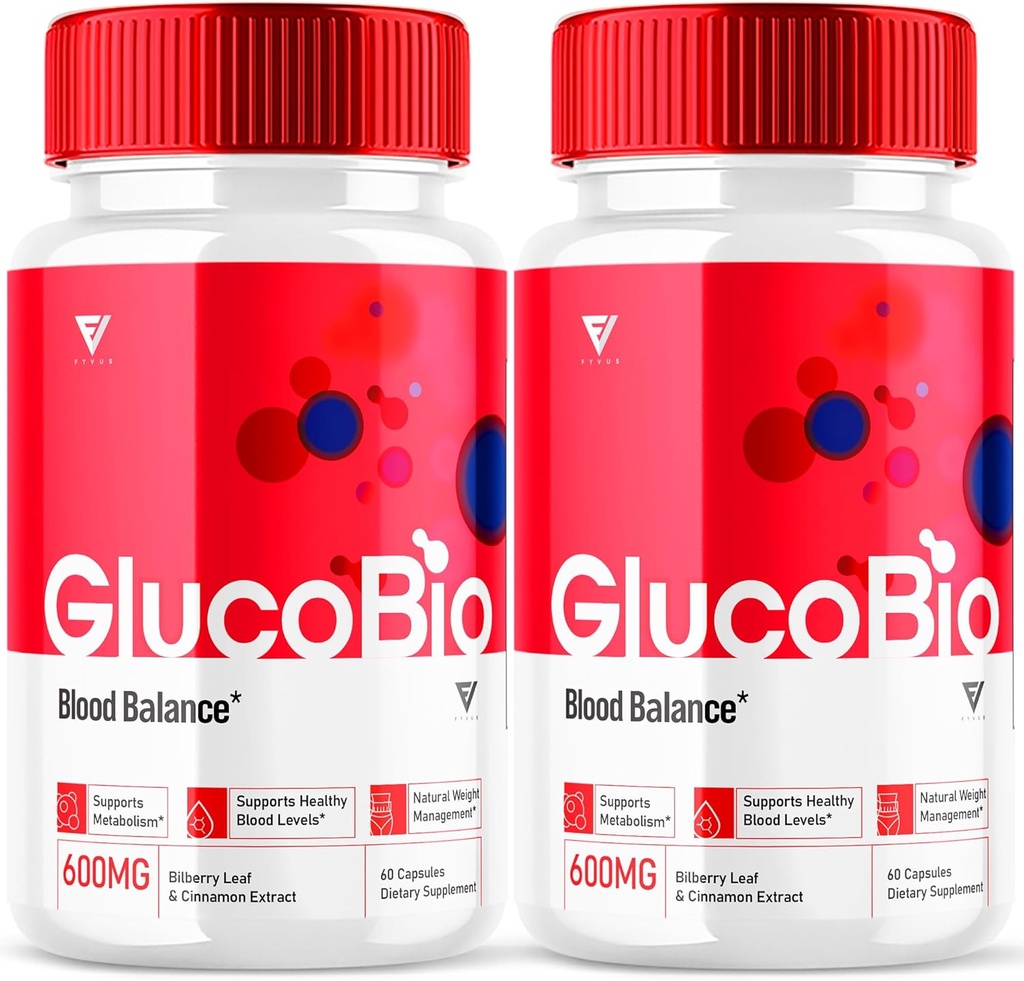 (2 Pack) GlucoBio Gesundheit Kapseln Gluco Bio Pillen, Gluco Bio Natürliches Vitamin Gesamt Gesundheit und Wellness Glycogen Unterstützung Supplement, BioGluco Kapseln (120 Kapseln)