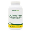 NaturesPlus Calcium/Magnesium/Vitamina D3 con Vitamina K2 - Supporta la Salute Bone & Immune - Vegetariano, Senza Glutine - 180 Compresse - 45 Serve