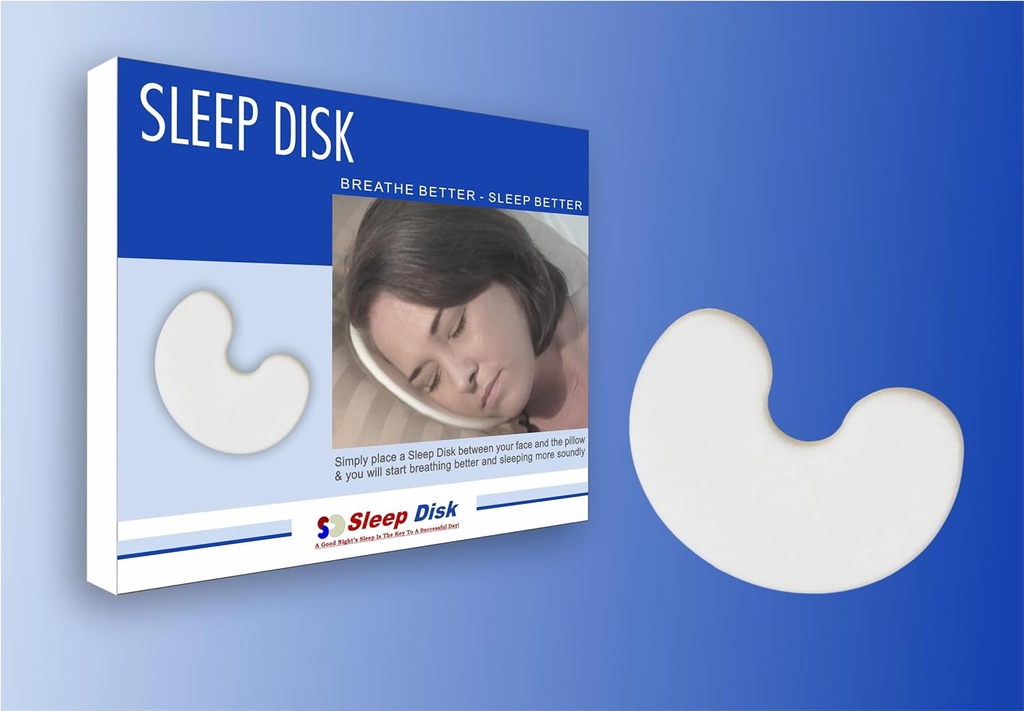 Disque de sommeil par Dr Organisateur – Respirez plus facile et dormez mieux avec le disque de mousse ergonomique – Réduit le ronflement, stimule le flux d'air, protège la peau et les cils – Idéal pour les allergies et le confort pendant la nuit