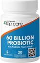 Probiotiques 60 milliards CFU - 10 souches + Prébiotiques organiques - Santé immunitaire, digestive et gorgée - Soutient la constipation occasionnelle, la diarrhée, le gaz et l'éblouissement - pour les femmes et les hommes (30 comtes)