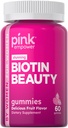 PINK Biotin Gummies per le donne | 60 Count | Vitamina per capelli, pelle e unghie | Frutta aroma | Non-GMO & Gluten Free