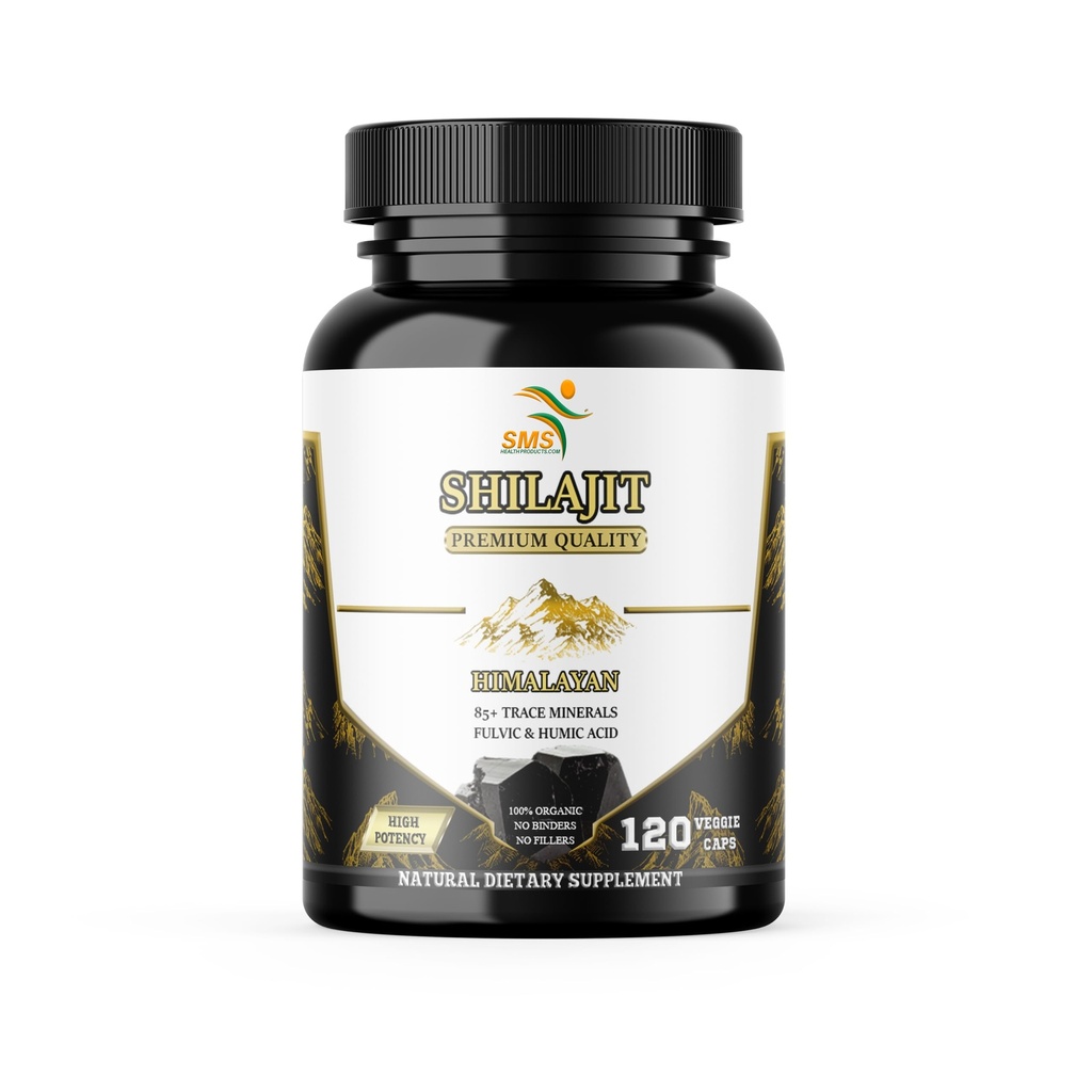 Shilajit Pure Himalayan Capsules (Fulvic Acid Supplement) 1.000mg di Estratto di Shilajit Organico per porzione, 120 Conte (85+ Minerali di Trace, Nessun Filler, Nessun Binders)