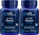 Life Extension No Flush Niacin 640 mg, 100 Capsules (Pack of 2)