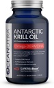 Wild Caught Antarctique Krill Oil 500MG, 60 Softgels, SuperbaBoost Omega 3 Supplément, EPA & DHA, Astaxanthin, Choline, 56% Phospholipides, durable, traçable, Pas d'huile de poisson, Vanilla Flavor