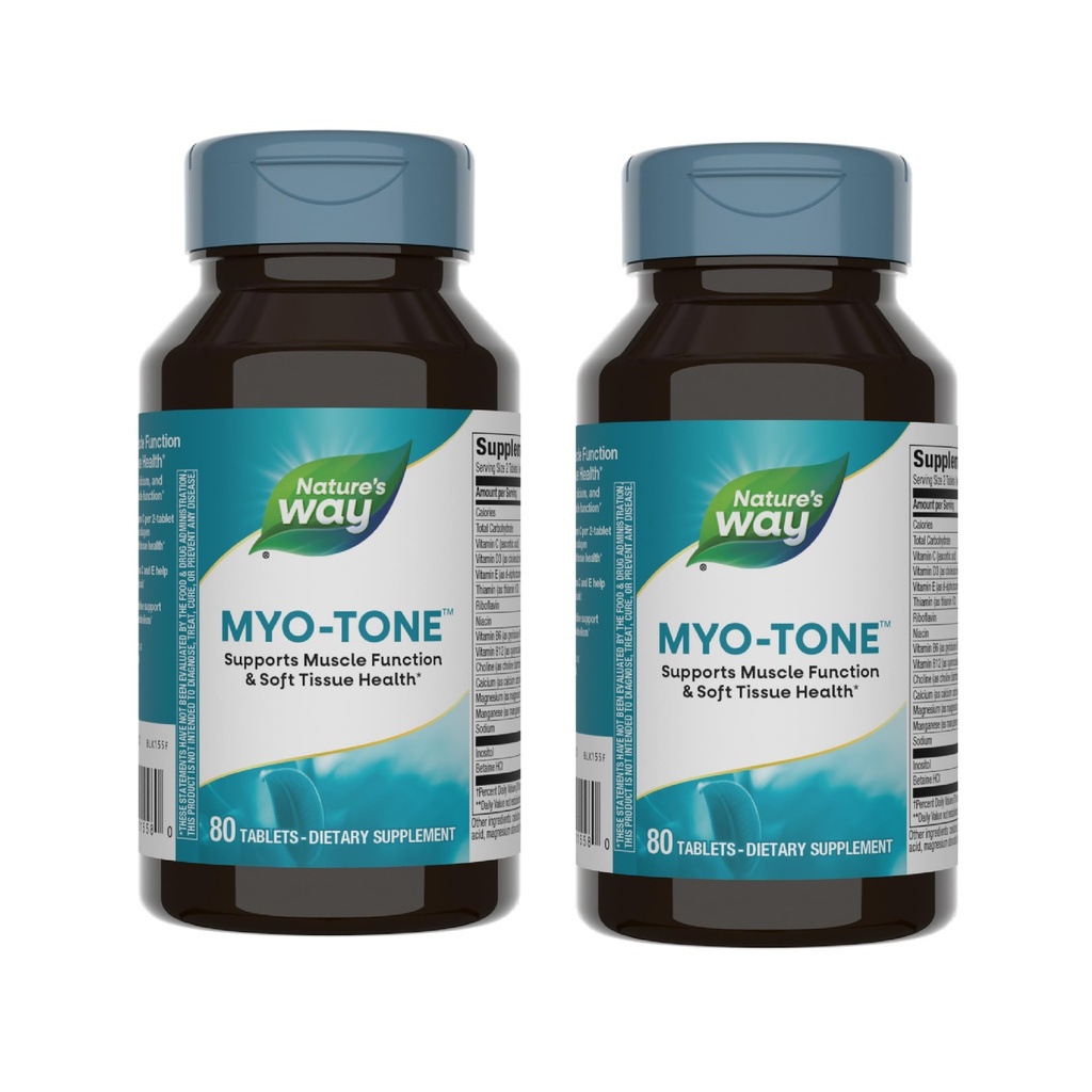 Natural's Way Myo-Tone - Funzione muscolare & Soft Tissue Health* - Con Magnesio, Vitamine & B – Gluten Free & Vegetariano - 80 compresse (2 Confezione)