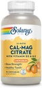 Solaray Cal-Mag Citrate Plus D-3 & K-2 Orange Chewables | 90 Conte