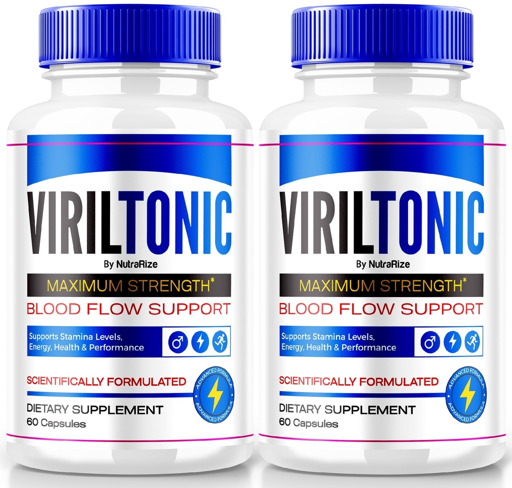 NutraRize (Pack di 2 capsule viriltoniche per gli uomini, Formula Premium per il supporto prestazioni generale, Tutto integratore naturale per la salute e il benessere, VirilTonic24 Recensioni (120 capsule)