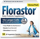 Supplément probiotique quotidien Florastor pour les femmes et les hommes, prouvé pour soutenir la santé digestive, Saccharomyces Boulardii CNCM I-745 (54 capsules)