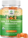 Natura Artigianato Organic Kids Supporto Immune Gummies - Vegan Organic Vitamin D Gummies per Bambini con Vitamina C e Zinco per Immunità - D3 Zinc e C Gluten Free & Non OGM (60 Serve)