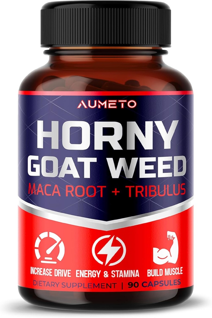 Horny Goat Weed Supplement mit L-Arginine Tribulus Terrestris Maca Root Tongkat Ali - Male Energy, Strength and Memory Support (90 Count))