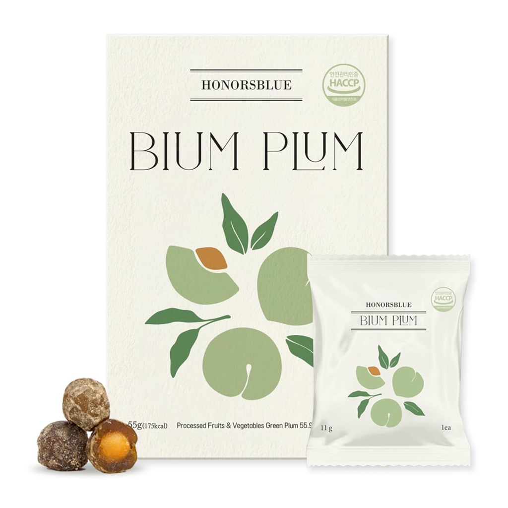 Bium Plum (5-Pack) 100% Natural Food Fermented 2800-Hour, Verdauungsenzyme mit Probiotika und Präbiotika, Gut Health, Bloating Relief für Frauen, Psyllium husk, natürliche Ernährungsfaser