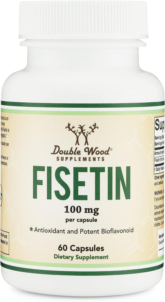Supplément de fisetin - 100mg de flavnonols bioactifs, 60complément de polyphénols bioflavonoïdes semblables à l'apigenine, la lutéoline et la quercétine)