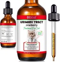 Tratto urinario per gatti, gocce del tratto urinario del gatto naturale - Supporta la vescica, Rilievo della pietra del rene e del cane UTI, gocce della vescica del rene del mirtillo, supplemento di erbe per gatti, aroma di pollo - 60 ml / 2.02oz