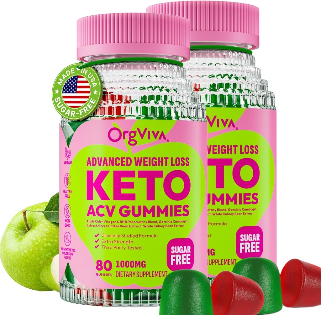 Keto Acv Gummies für fortgeschrittene Gewichtsverlust, Apfelessig-Ergänzung mit B12 - Glutenfrei, Vegan, Boost Stoffwechsel und Energie, Unterstützung Verdauungsgesundheit