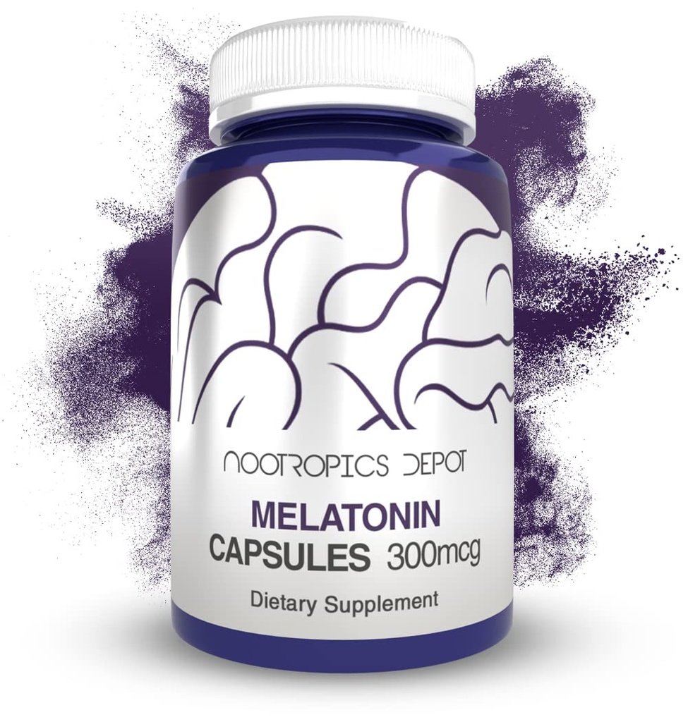 Melatonina capsule | 300mcg | 120 pillole | Supporta cicli di sonno sani | Promuove il rilassamento | Integratore naturale di aiuto al sonno